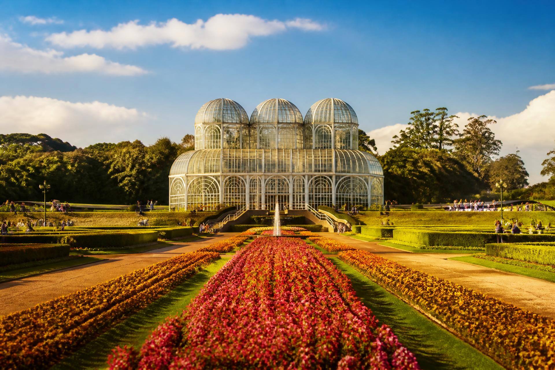Jardim Botânico de Curitiba em dia ensolarado